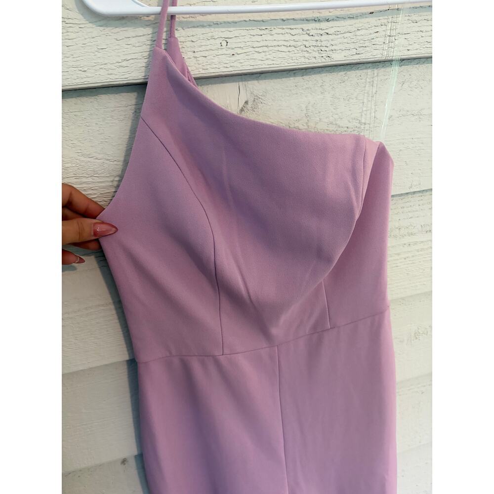 Crystal Sky Lavender One Shoulder Jumpsuit Size Small Elegant Wide Leg Formal - Picture 3 of 5